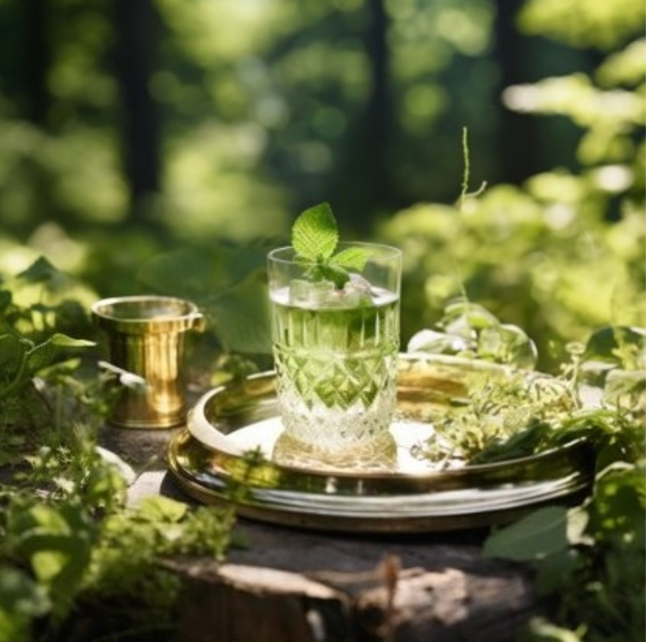 Cocktail, Heidediesel mit Tonic und frischer Minze